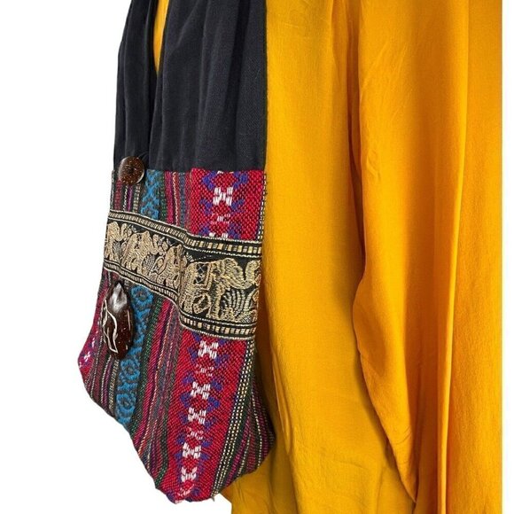 Hippie Festival Boho Colorful Shoulder Bag Women’s M Elephant Detail Tassels - Picture 4 of 11